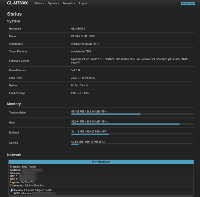 You can still access the LuCI OpenWRT interface for finer control over things like the router's firewall (Image Source: David Devey, Notebookcheck)