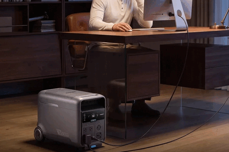 Outlets cover 240V and RV hookups alongside standard sockets, USB-A and a 100W USB-C port.