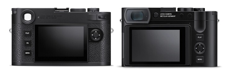 The button layout of the Leica M12 is expected to match that of the Leica Q3 (right), rather than the Leica M11 (left).