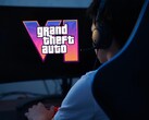 Gaming setup with GTA 6 logo on monitor