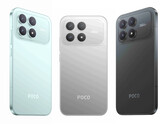 The Xiaomi Poco F8 Pro in its three launch colours. (Image source: Xiaomi via Sudhanshu Ambhore - edited)