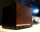 The Steam Machine in its eye-catching wood grain finish. (Image source: Digital Foundry)