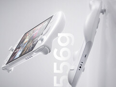 The Legion C700 will weigh 556 grams. Pictured: a promo picture highlighting the weight of the handheld.