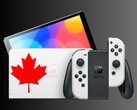Nintendo Switch OLED with Canadian maple leaf (Image source: Nintendo of Canada with edits)