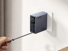 The Nexode Pro 160W charger with a retractable USB-C Cable