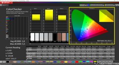 CalMAN ColorChecker (profile: Native, target color space: P3)