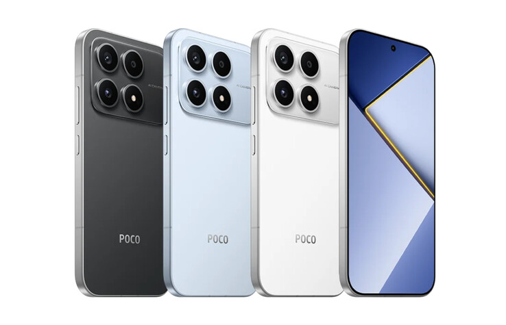 The Xiaomi Poco X8s in its three launch colours.