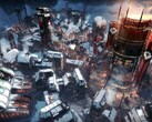 An image showing a city in Frostpunk.