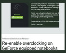 Nvidia: GPU overclocking for Maxwell-based laptops will be re-enabled next month