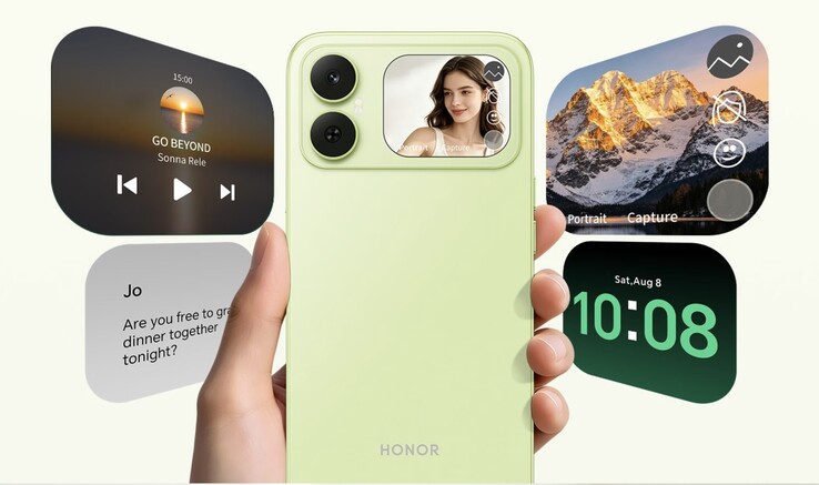 The Honor Play 20C's secondary display.