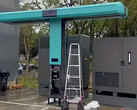 The new T-shaped megawatt EV charger by BYD in construction.