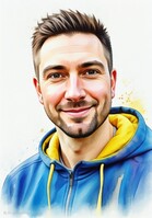 Image generated with Portrait Studio AI in "Watercolor" mode.