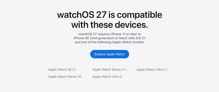 watchOS 27 is only compatible with a few smartwatches.