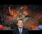 Elon Musk fails the tutorial boss in Path of Exile 2 - live on stream. (Image source: Pixabay, Tumisu / YouTube, WoldGamerSK)