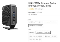  MINISFORUM Neptune HX99G Mini PC AMD Ryzen 9 6900HX 32GB DDR5  1TB SSD AMD Radeon RX 6600M Mini Gaming PC Wi-Fi 6E/BT5.2, 2xHDMI, 2X USB4  Port, 2X Slot PCIe/Sata SSD, 5X