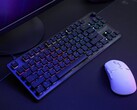 Turtle Beach Vulcan II TKL gaming keyboard next to mouse on a desktop