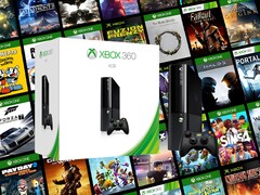 Xbox 360 console shown with retro games