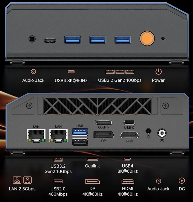 Bosgame VTA-439 mini PC ports.