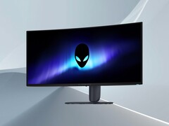 Front of Alienware AW3426DW 34-inch QD-OLED gaming monitor shown