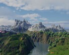 Screenshot from Digital Dreams video showing mountains and a river. (Image source: Digital Dreams YouTube Channel)