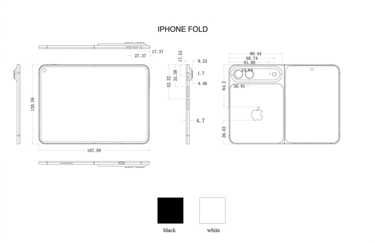 Alleged iPhone Ultra/Fold schematics from a case manufacturer (upscaled with Gemini).