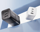 The 100W three-port GaN charger costs around $32 in China. Pictured: the two color options of the power adapter. (Image source: Lenovo)