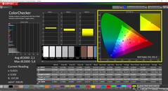 CalMAN ColorChecker (profile: sRGB, target color space: sRGB)