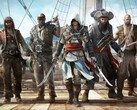 Assassin’s Creed IV: Black Flag artwork featuring Edward Kenway with his crew of pirates on a ship (Image source: Ubisoft)