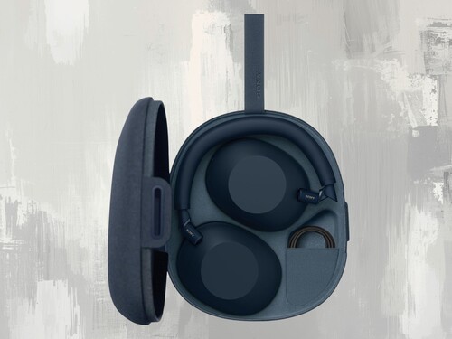 Compact design of WH-1000XM6 Sony wireless headphones shown