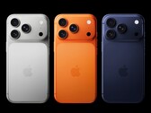 The iPhone 17 Pro is available in three colors, including "Cosmic Orange" and "Deep Blue" (Image source: Apple)