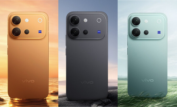 Vivo V8 in Sunrise Anthem, Stellar Black and Horizon Blue colors