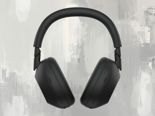 Front of WH-1000XM6 Sony wireless headphones shown