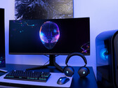 The AW3423DWF has a 34-inch 1800R curved QD-OLED panel. Pictured: a setup with the gaming monitor. (Image source: Dell)