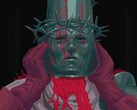 An image from the game Blasphemous showing a character.