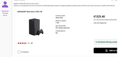 Xbox Series X price in EU shown