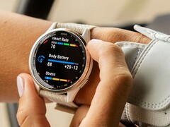 Garmin’s Approach S44 and S50 (pictured) smartwatches are receiving system software 8.04. (Image source: Garmin)
