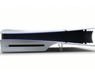 PS5 console on its side with the included supports. (Image source: Sony)