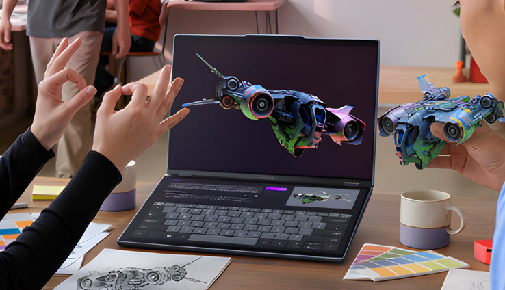 An AI-generated representation of the Yoga Book Pro 3D.