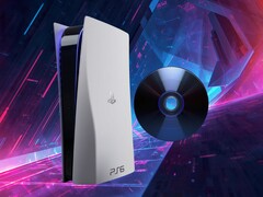 Mockup of PS6 console shown with physical game disc