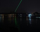 A skyline featuring a light beam