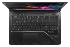 The Strix SKT T1 Hero edition features a gaming-grade keyboard with Faker&#039;s signature on the palm rest. (Source: Asus)
