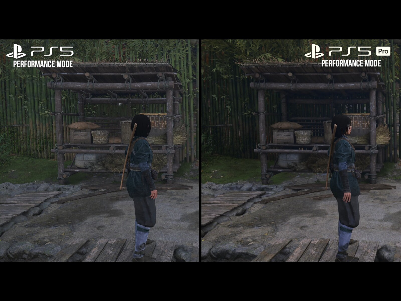 Assassin's Creed Shadows performance mode PS5 Pro vs PS5 comparison (Image source: screenshot, Digital Foundry YouTube)