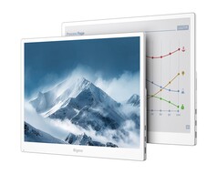 The Bigme B13 Pro can be connected to a laptop via a cable.