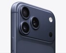Close up of iPhone 17 Pro Max in Deep Blue color. (Image source: Apple)