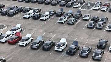 There are plenty of white interior trims of the new Model Y stocked up at Giga Texas