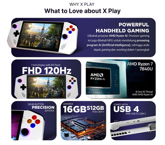 Key highlights of the gaming handheld (Image source: Shopee Indonesia)