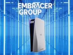Embracer Group logo above PlayStation console