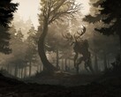 Image from the game GreedFall showing a forest and a creature. (Image source: Steam)
