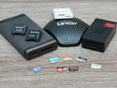 The test field: Two MicroSD Express cards against three UHS cards. The Sony Tough was omitted as it was in use for shooting. Outside: Two likewise comparatively new memory card formats that were unable to assert themselves. (Image source: Andreas Sebayang/N
