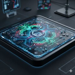 A conceptual image of a photonic chip